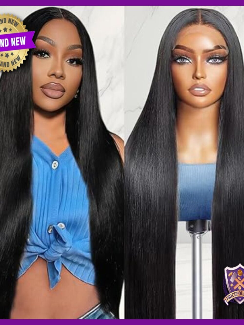 28 Inch Straight Human Hair Wig 13x6 Lace Front 200 Density Pre Plucked